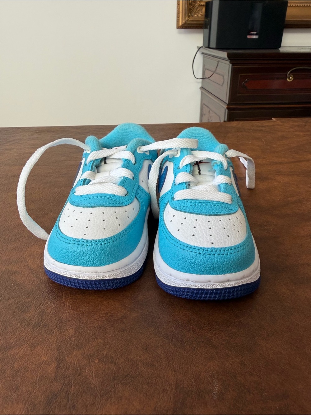 Nike Kids Blue, Turquoise and White Low-Top Sneakers